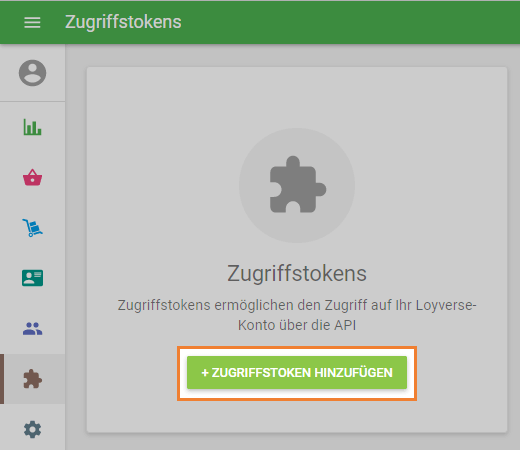 Schaltfläche '+ Zugriffstoken hinzufügen'