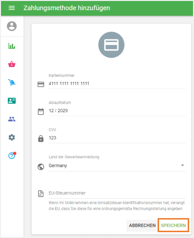 Füllen Sie alle Felder aus