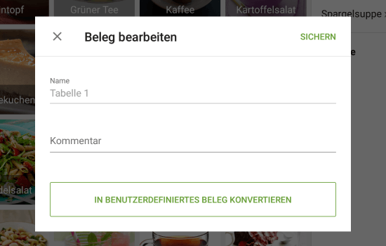 Beleg bearbeiten