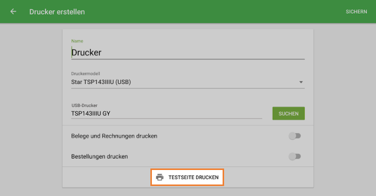 Testseite drucken