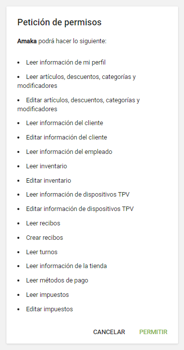 botón 'Permitir'