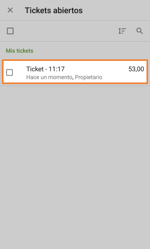 Ticket guardado