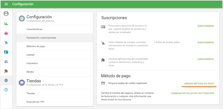 el botón 'Añadir método de pago'