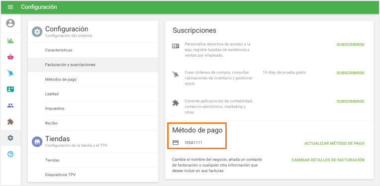 su tarjeta aparecerá como método de pago