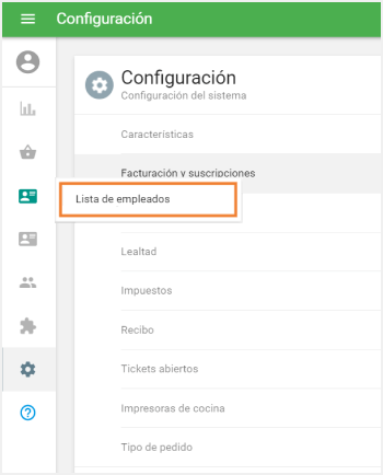 Lista de empleados