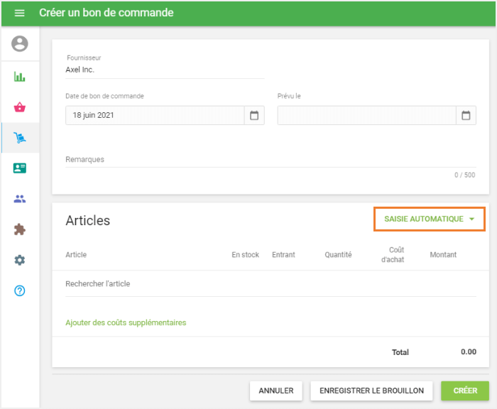 un bon de commande