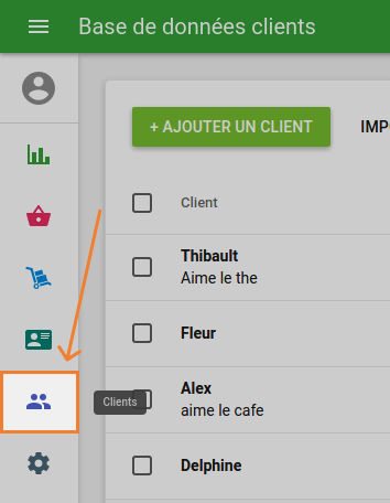 «client base de donnée»