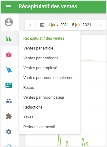 menu « Rapports »