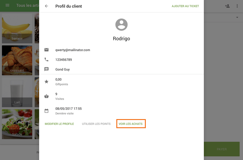 Informations client