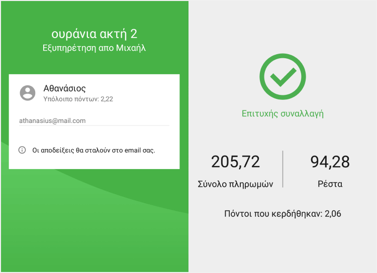 συνολική αξία πληρωμής και αλλαγή