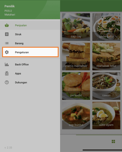 menu 'Pengaturan'