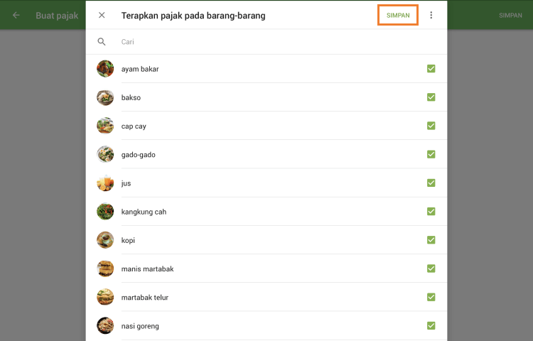 Tombol simpan