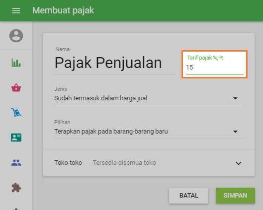 rate pajak