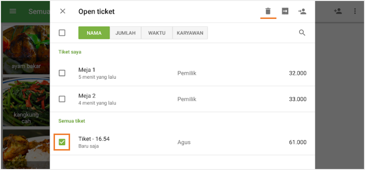 Kekosongan item yang disimpan dalam tiket terbuka