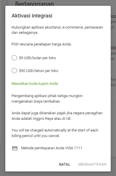 Berlangganan untuk Integrasi
