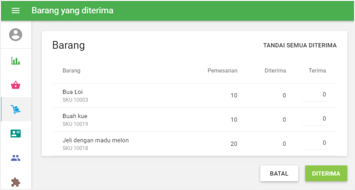 Menerima barang