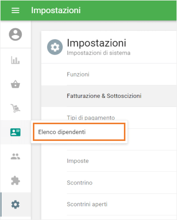 sezione 'Elenco dipendenti'
