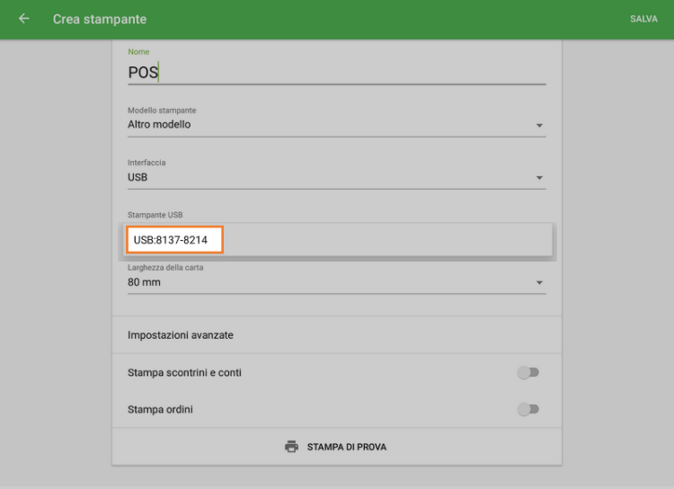 stampante USB