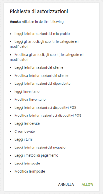 concedere l'accesso