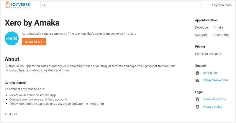 'Connect app' 버튼