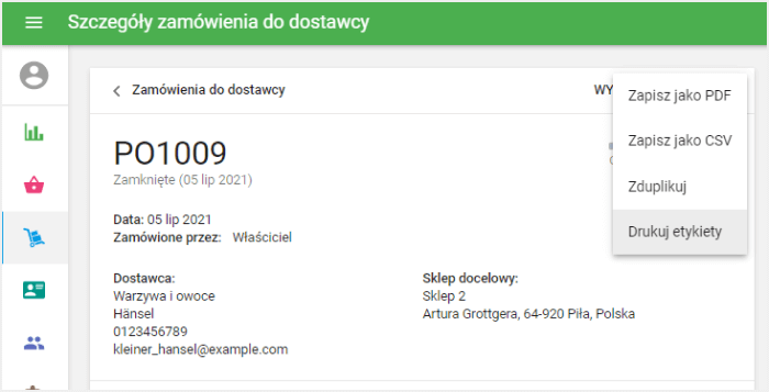 menu „Więcej”