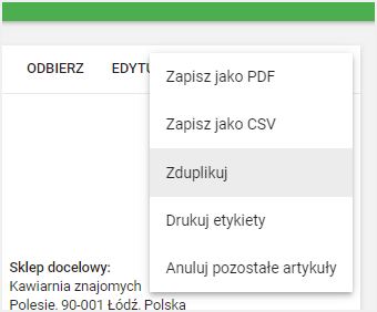 menu „Więcej”