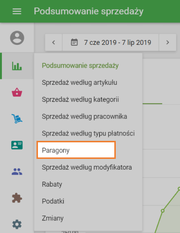 sekcja 'Paragony'