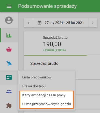 menu 'Pracownicy'