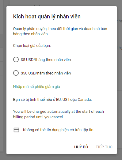 Đăng ký quản lý nhân viên