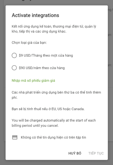 Đăng ký Tích hợp