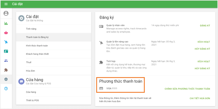 thẻ như một phương thức thanh toán