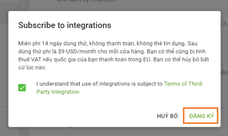 đang thử dịch vụ 'Tích hợp'