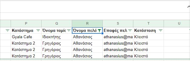 πωλήσεις σας με συγκεκριμένες παραμέτρους