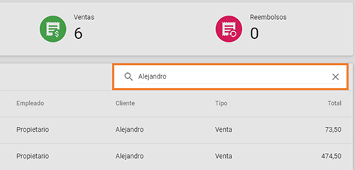 Inserte el nombre del cliente y haga clic en 'Enter'