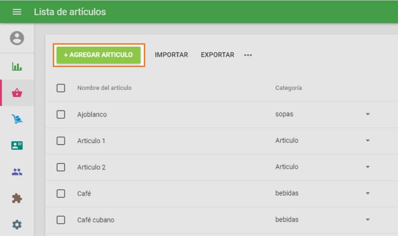 Agregar artículo