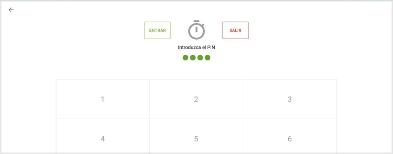 Botones;ENTRAR; y "SALIR" activados