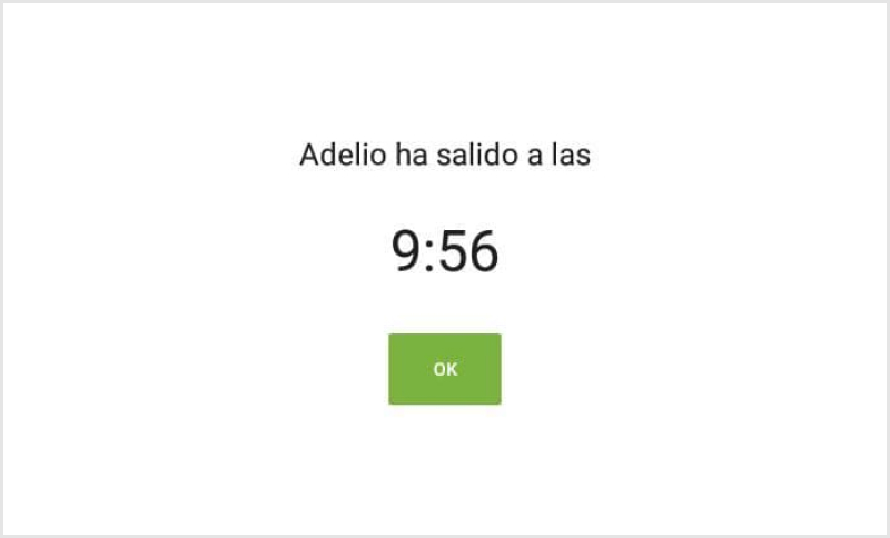 Hora de salida de empleado