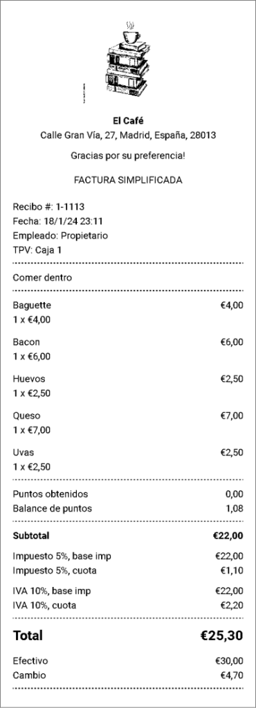 recibos impresos
