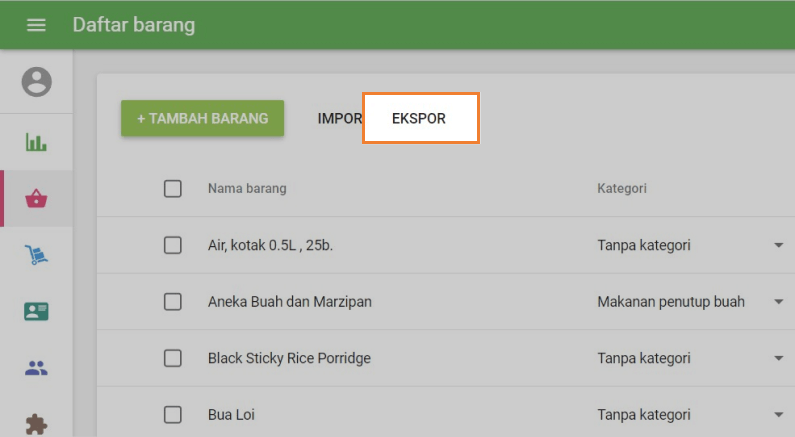 tombol 'Ekspor'