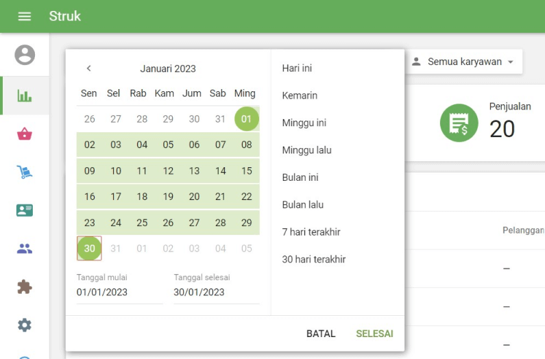 saringan periode
