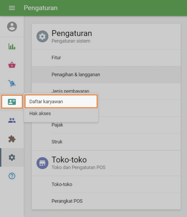 bayar untuk sisa jumlah dari karyawan