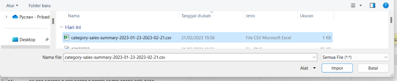 klik 'Impor'
